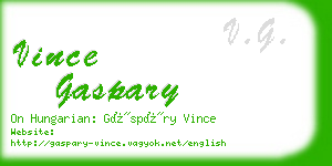 vince gaspary business card